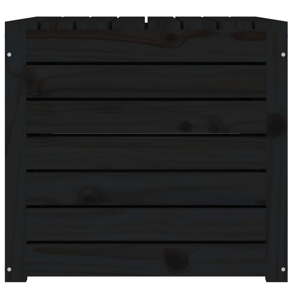 Gartenbox 101x50,5x46,5 cm massives Kiefernholz schwarz
