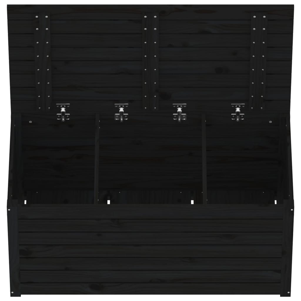 Gartenbox 101x50,5x46,5 cm massives Kiefernholz schwarz