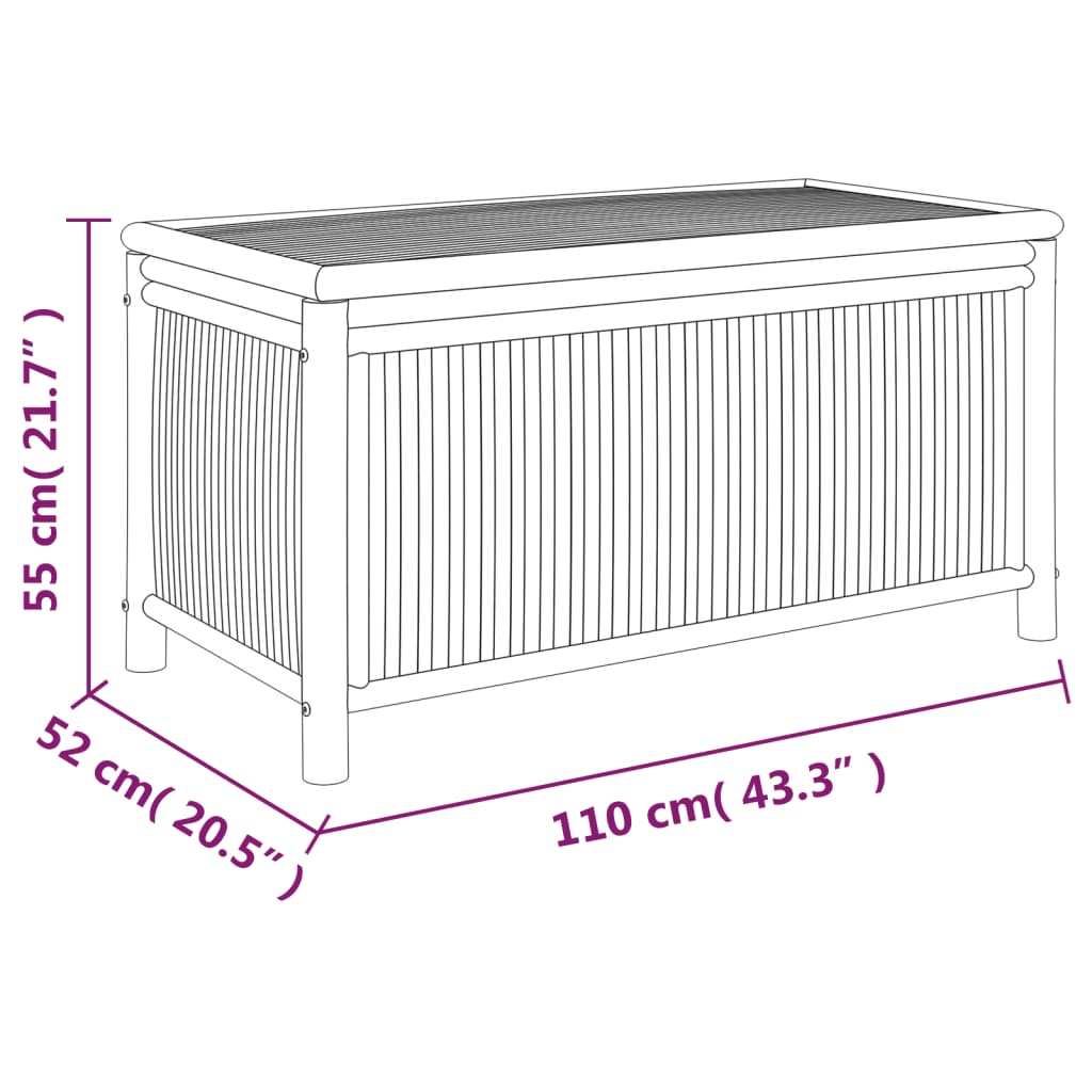 Gartenbox 110x52x55 cm Bambus