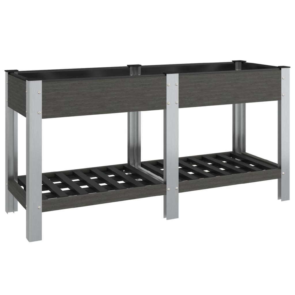 Plantenbak Verhoogd Met Schap 175X50X75 Cm Hkc Grijs