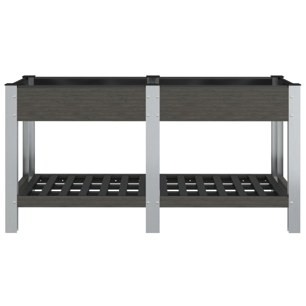Plantenbak Verhoogd Met Schap 175X50X75 Cm Hkc Grijs
