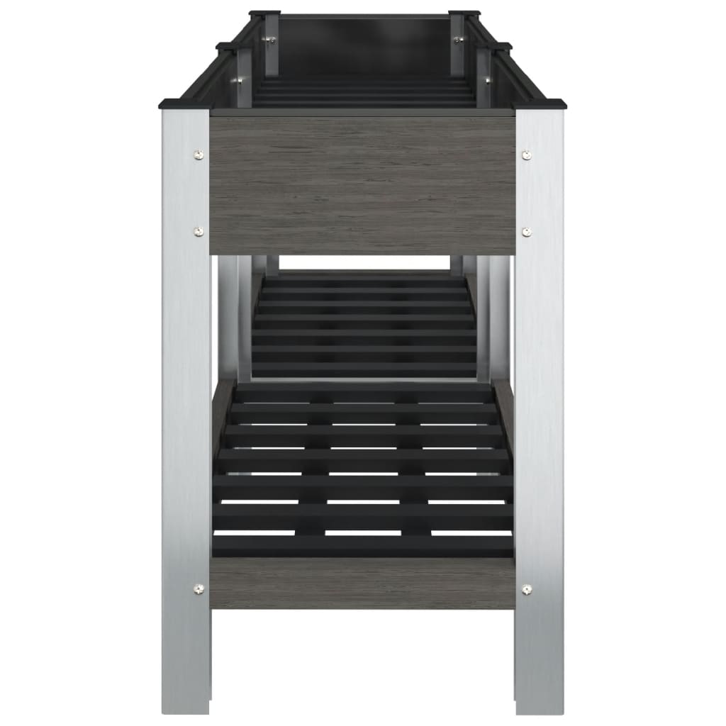 Plantenbak Verhoogd Met Schap 175X50X75 Cm Hkc Grijs