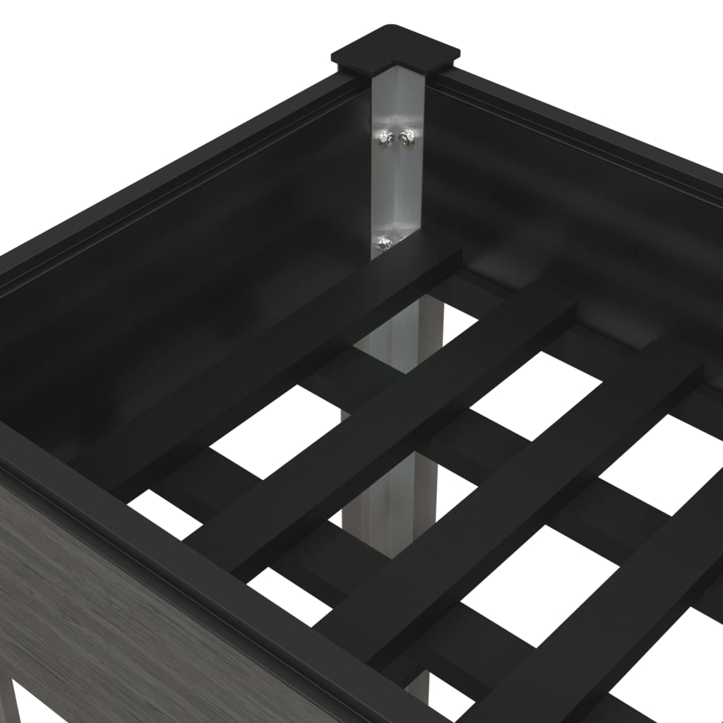 Plantenbak Verhoogd Met Schap 175X50X75 Cm Hkc Grijs